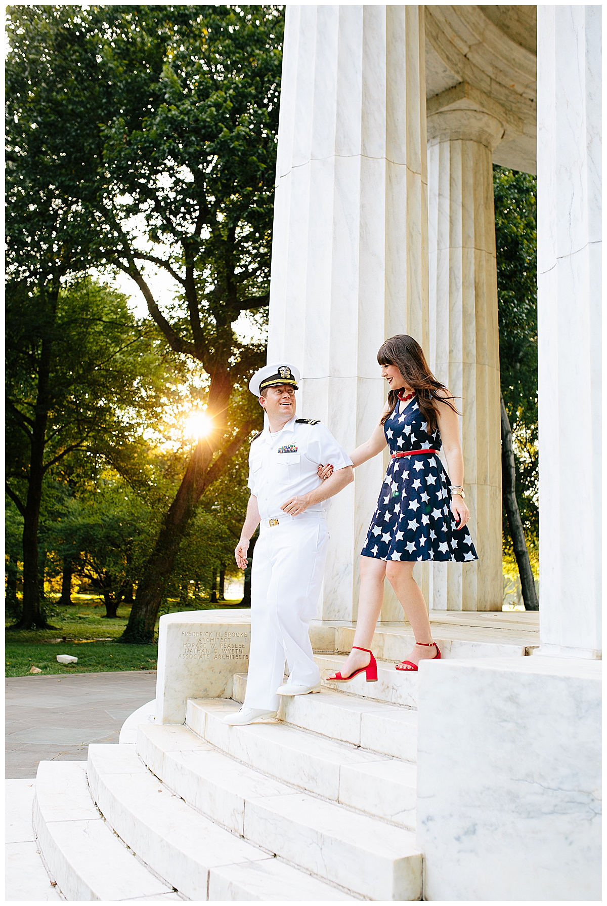 DC Fourth of July Couple's Portrait Session at the WWI Memorial
