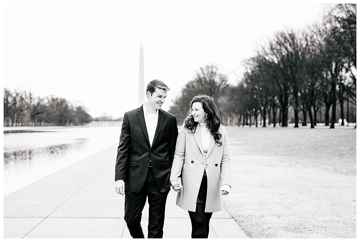 Sara & Brad's DC Lincoln Memorial winter engagement session