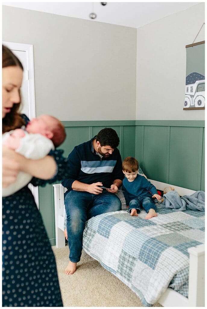 Lifestyle at-home newborn session in Northern Virginia with Seana Shuchart Photography